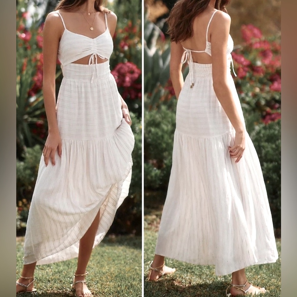 L*Space White Backless Maxi Dress
